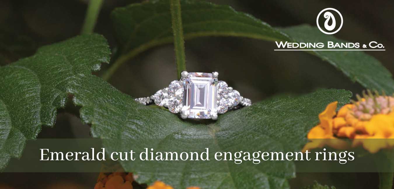 Emerald cut diamond engagement rings