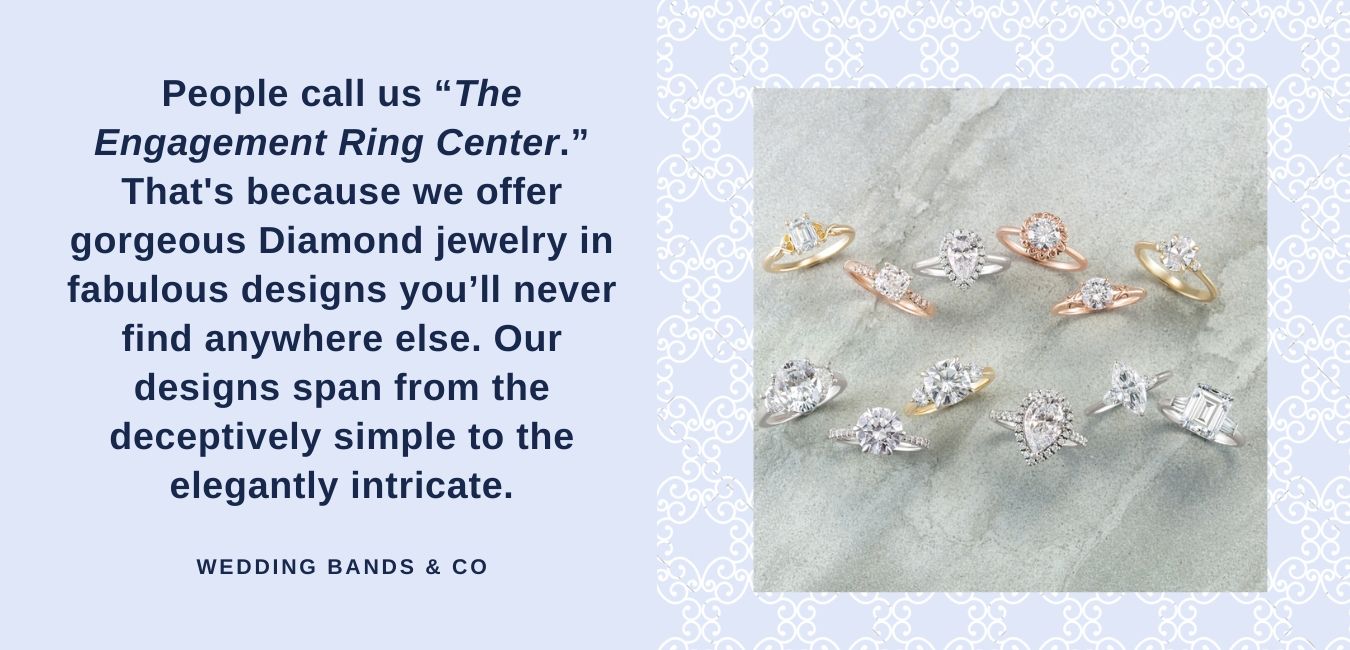 build your own engagement ring at Wedding Bands & Co. jewelers row chicago- wedding bands chicago- diamond district chicago-discount diamonds -how to make my diamond look bigger-diamond ring-engagement ring-chicago jewelers