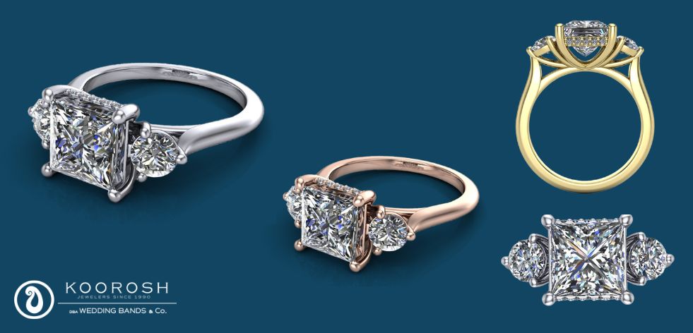 What wedding ring goes with a princess cut engagement ring?
