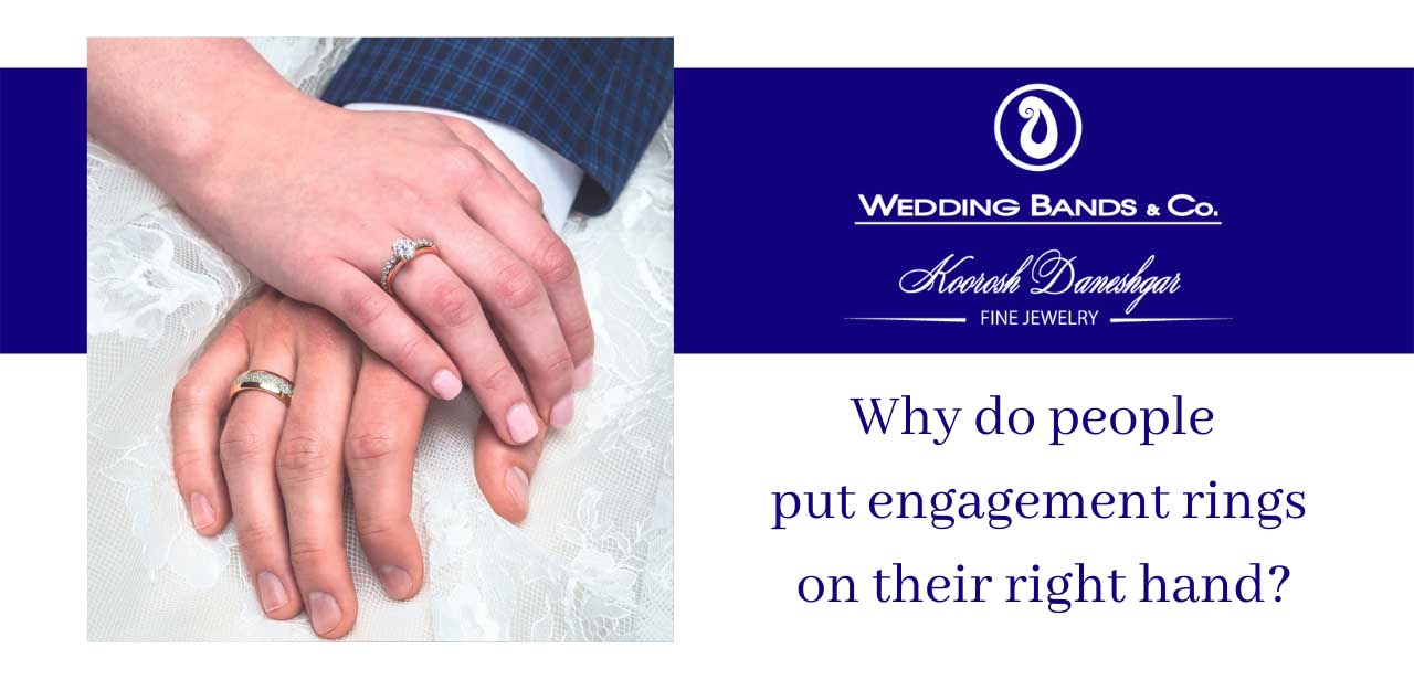 En team Sluit een verzekering af val Wearing an Engagement Ring and Wedding Ring on Right Hand - Wedding Bands &  Co.